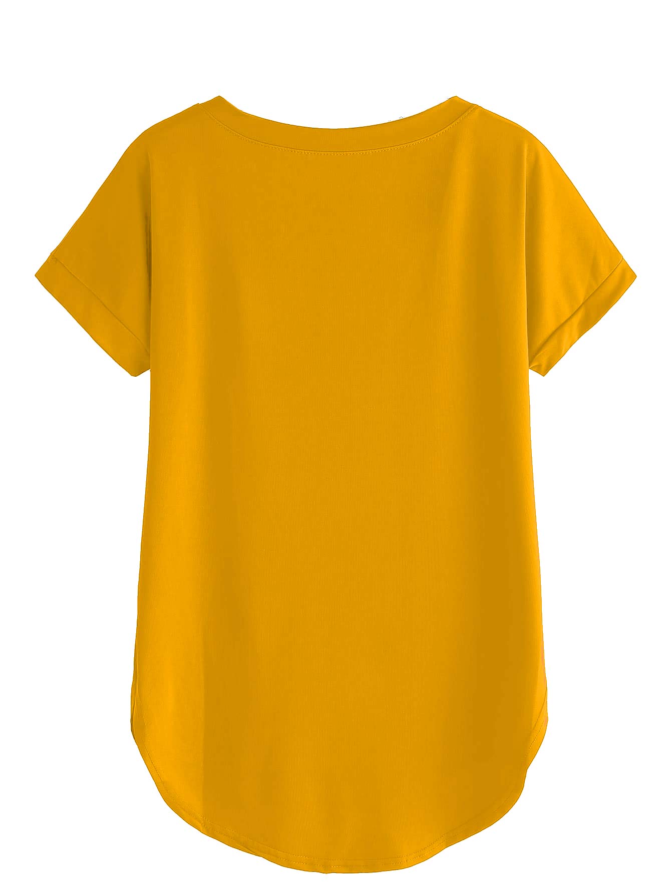 Fabricorn Women's Solid Regular Fit T-Shirt (GT01_UpDown4_P_Mustard Yellow - Image 2 thumbnail