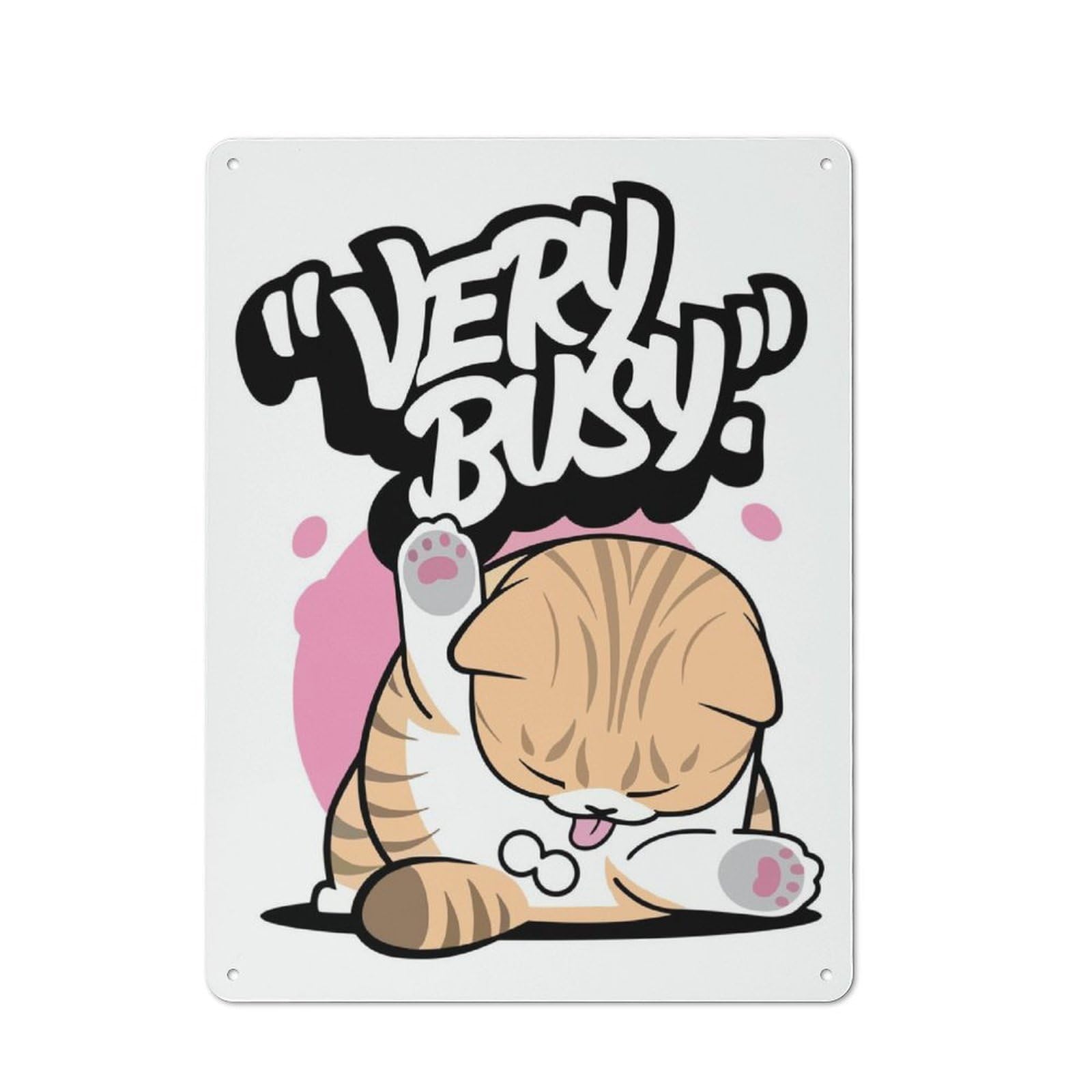 Junmoney Cute Cat Meme Funny Metal Wall Sign 40X30cm Featuring For Workshop Wall, Suited To Metal Sign Collectors