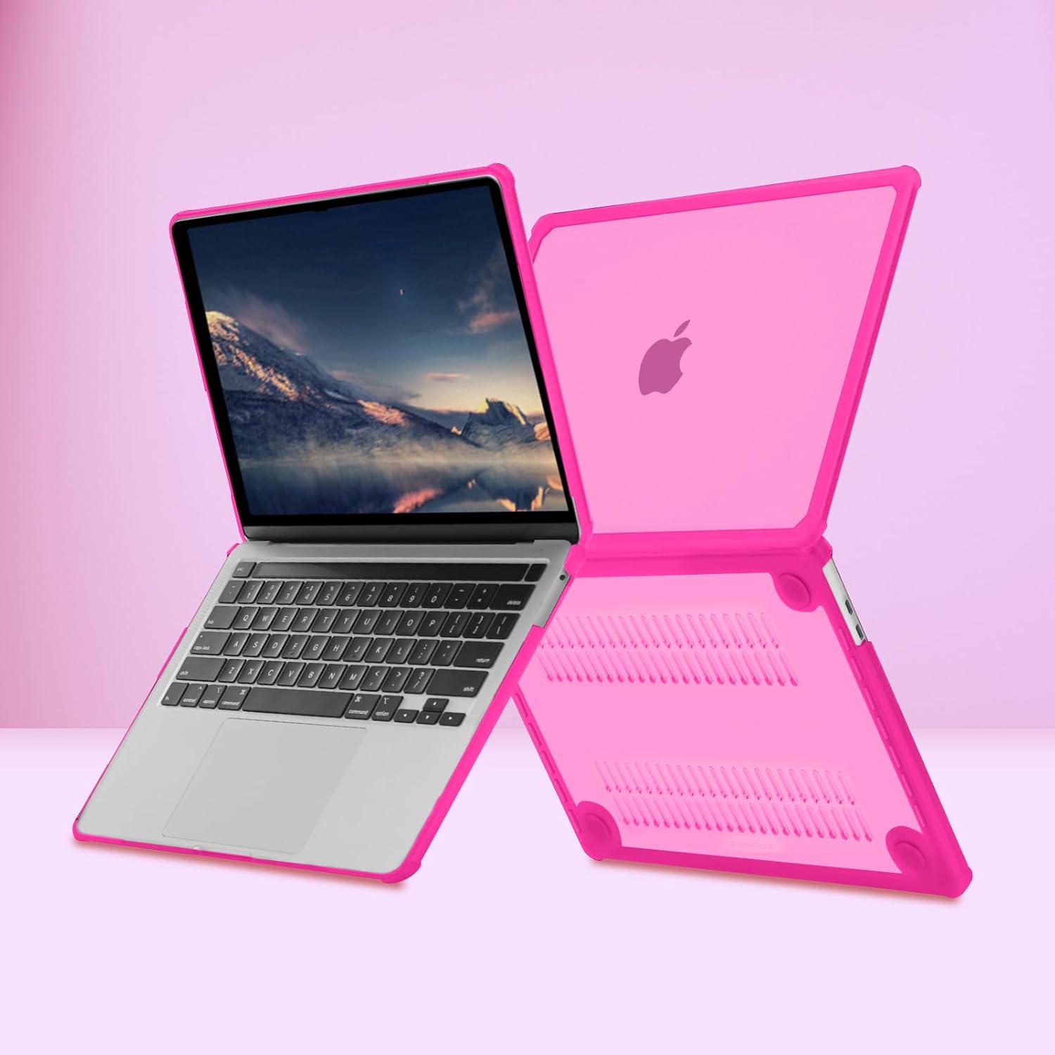 MOSISO Crack-Resistant Hard Case Compatible with MacBook Pro 13 inch M2 2026-2016 A2338 M1 A2251 A2289 A2159 A1989 A1708 A1706,Heavy Duty Shell with TPU Bumper&Keyboard Cover&Screen Film, Bright Rose