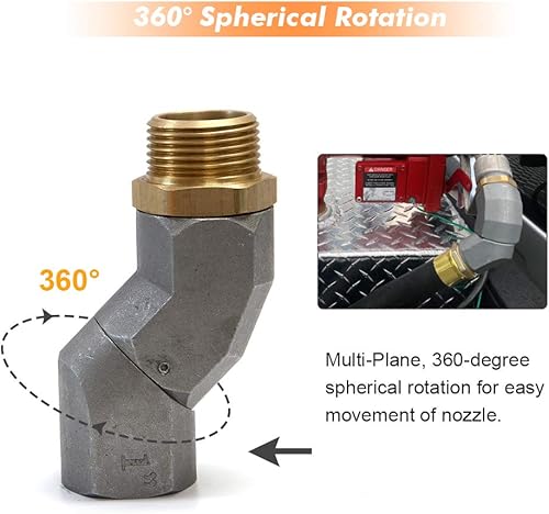 Miniatura 4 de Manguera de transferencia de combustible de 1 pulgada giratoria 360 Conector giratorio para boquilla de combustible Multi Plane Fuel Plane Swivel