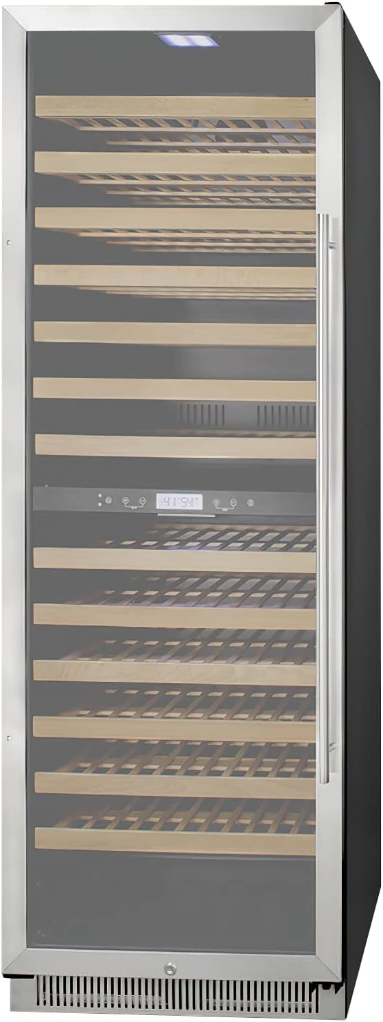 Summit Appliance SWCP2116LHD 24" Wide Dual-Zone Wine Cellar, Commercially Approved, 116 Bottles Capacity, Automatic Defrost, Black Cabinet, Digital Thermostat, Left-Hand Door Swing, Sealed Back