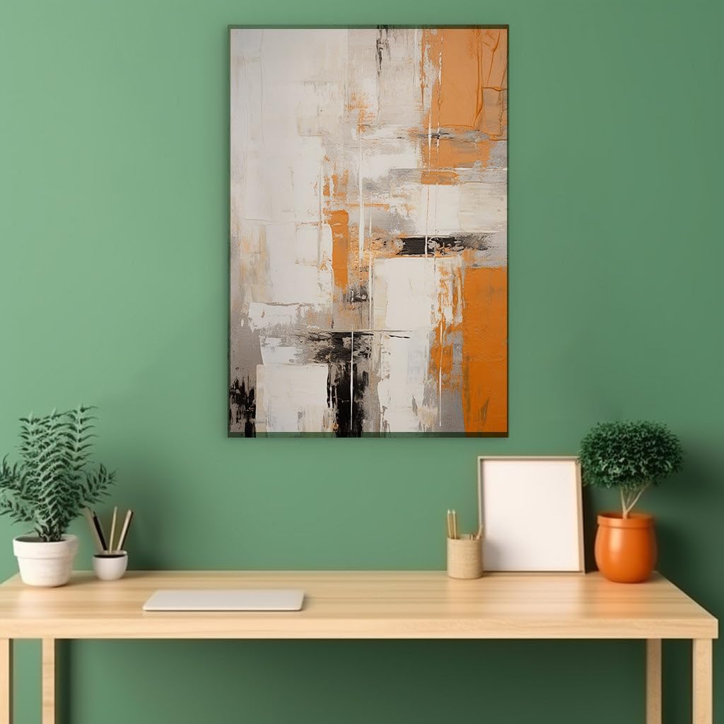 Canvas for Living room. Fiery Whispers of Expression Abstract Masterpiece Unveiled, 27 x 18 inch Canvas Wall Art - Contemporary Masterpieces - Modern Home Decor - 69x46 cm (27x18 inch)