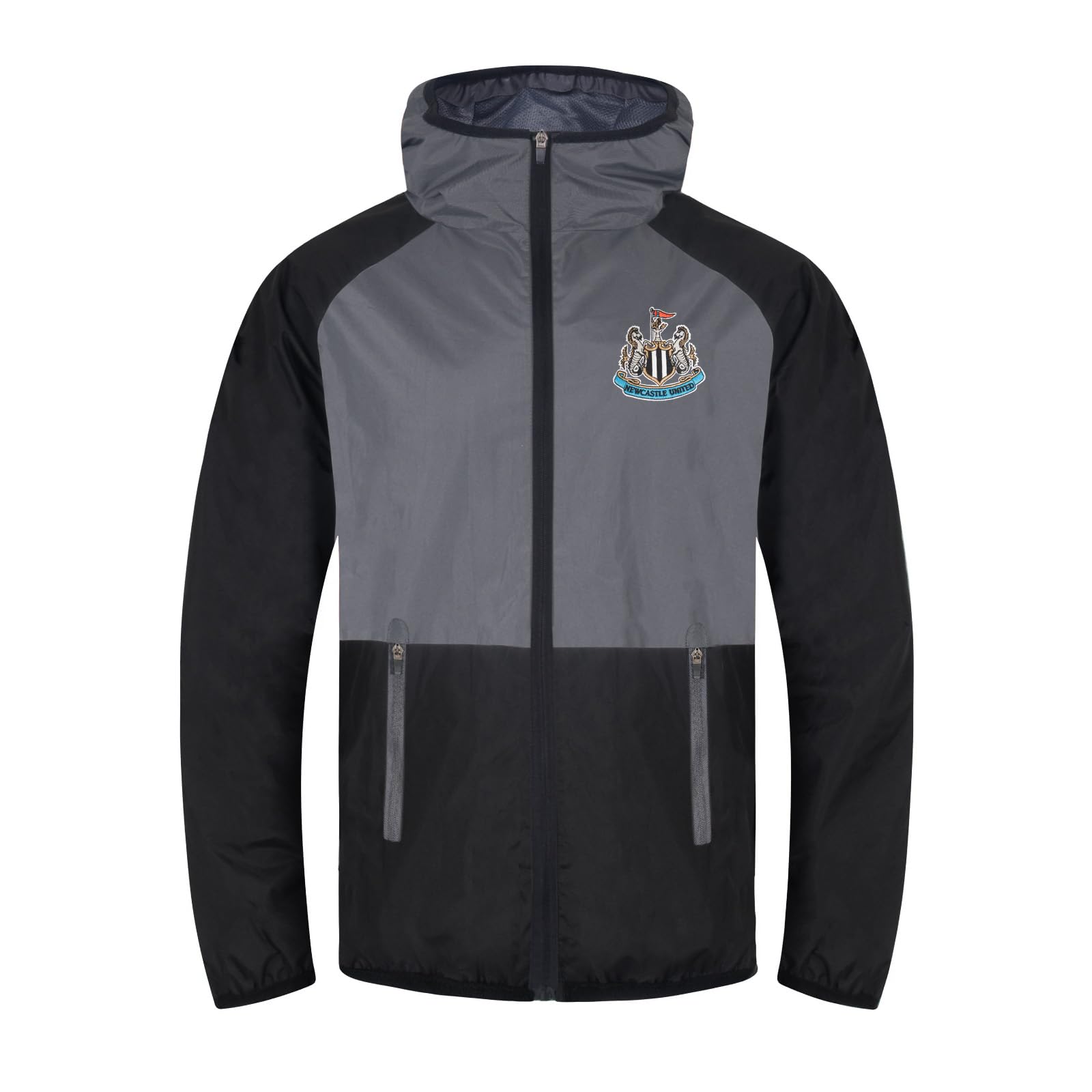 Newcastle United Men's Black/Grey Fc Gift Shower Jacket Windbreaker 3XL