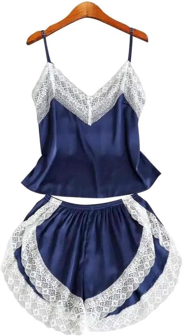 Love Salve Babydoll Cami Lingerie Sleeveless Nightwear for Women - PJ Pajama Camisole Silk Sleepwear (Wine Red, Small)