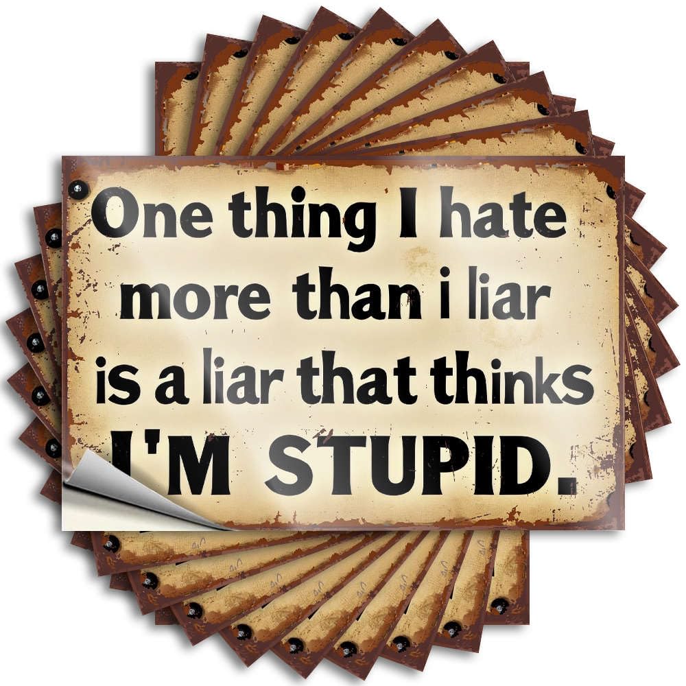 One Thing I Hate More Than A Liar is A Liar that Thinks I'm Stupid. Affirmation Farmhouse Porch Decor - Tattoos Case Removable Vinyl Decal(12X18CM)