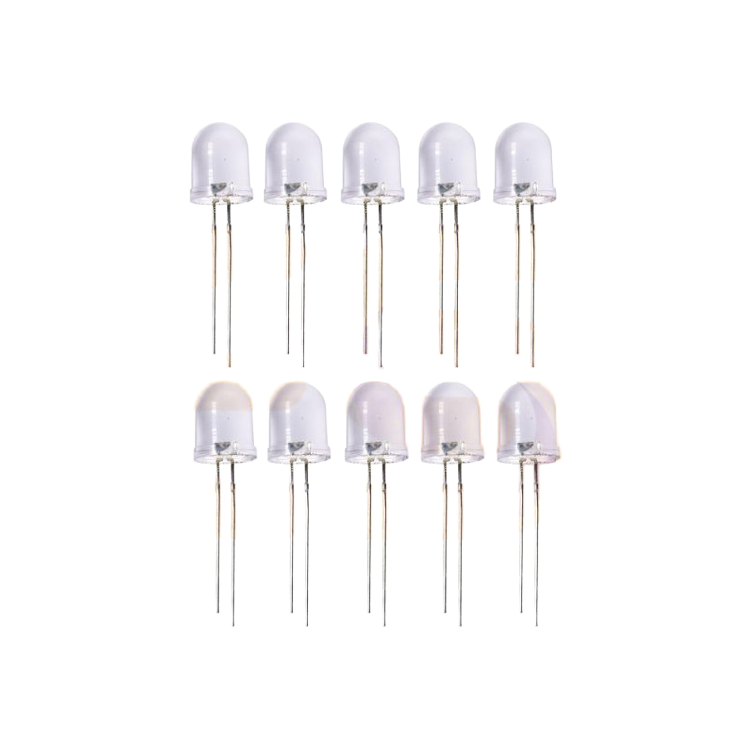Electronic spices Pack of 10 (10Mm) Led Ultra Bright Cool White Led Diode white Light with 2pins-picture-17