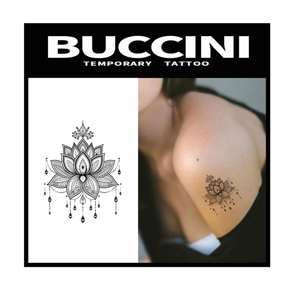 Mandala Design Temporary Tattoos Unique Tattoo Hands Party Favors For Kids Fake Face Tattoos 6 Pcs