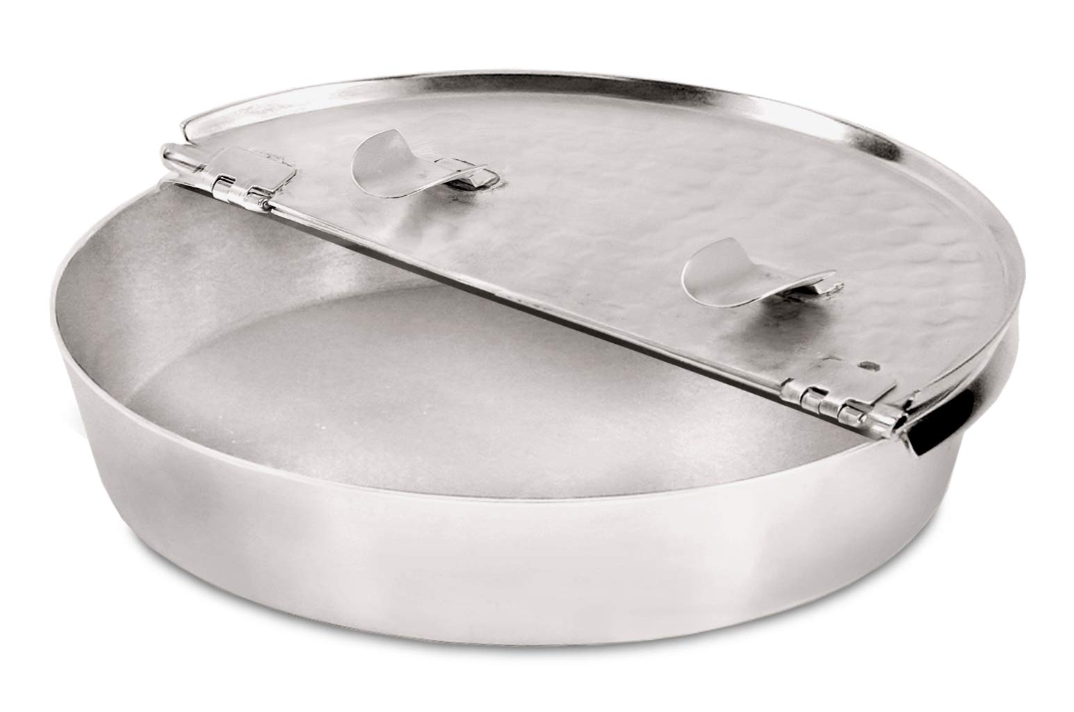 EDZARD portacenere con coperchio ribaltabile Madras, martellato, altamente plccata in argento, diametro 13 cm, altezza 2,5 cm