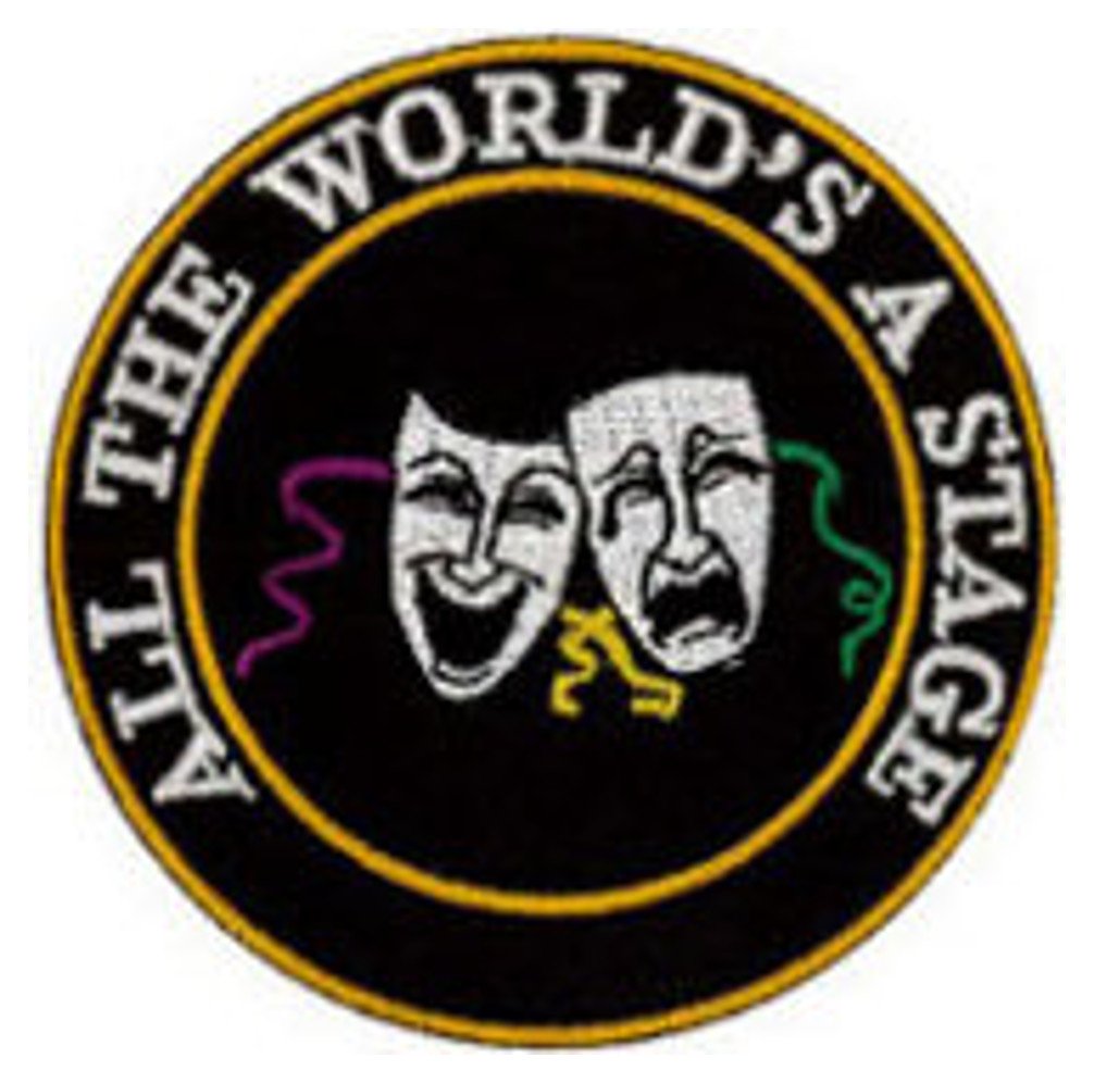 Klicnow No Color Specified All The World's A Stage (Comedy & Tragedy) Embroidered Patch 7Cm Dia (2 3/4")