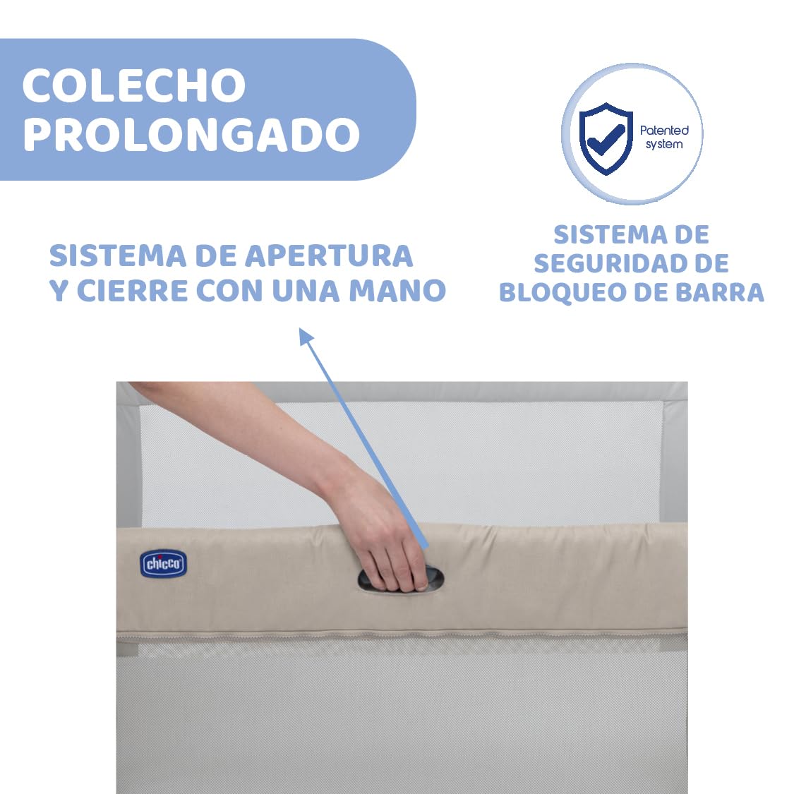 Chicco Next2Me Forever, Cuna Colecho Bebé 3in1, Se Convierte en Cuna Montessori, hasta 4 Años (22 Kg), Altura Ajustable, Buena Circulación del Aire, 4 Ruedas, Colchón Incluido