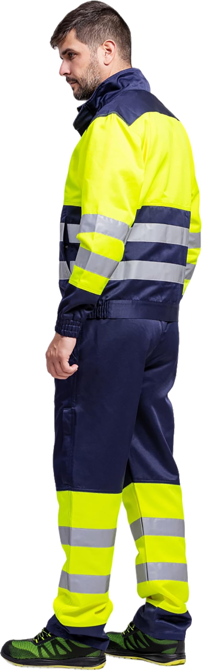 WORKTEAM Cazadora Antiestática y Contra Productos Químicos, Alta Visibilidad Clase 1 EN ISO 20471, Cintas Reflectantes, Cremallera Metálica y Puños Elásticos Unisex