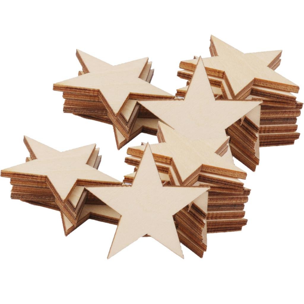 Amazon.co.jp: 木片 星 厚い 星型 木製 装飾 木材チップ DIY 工芸