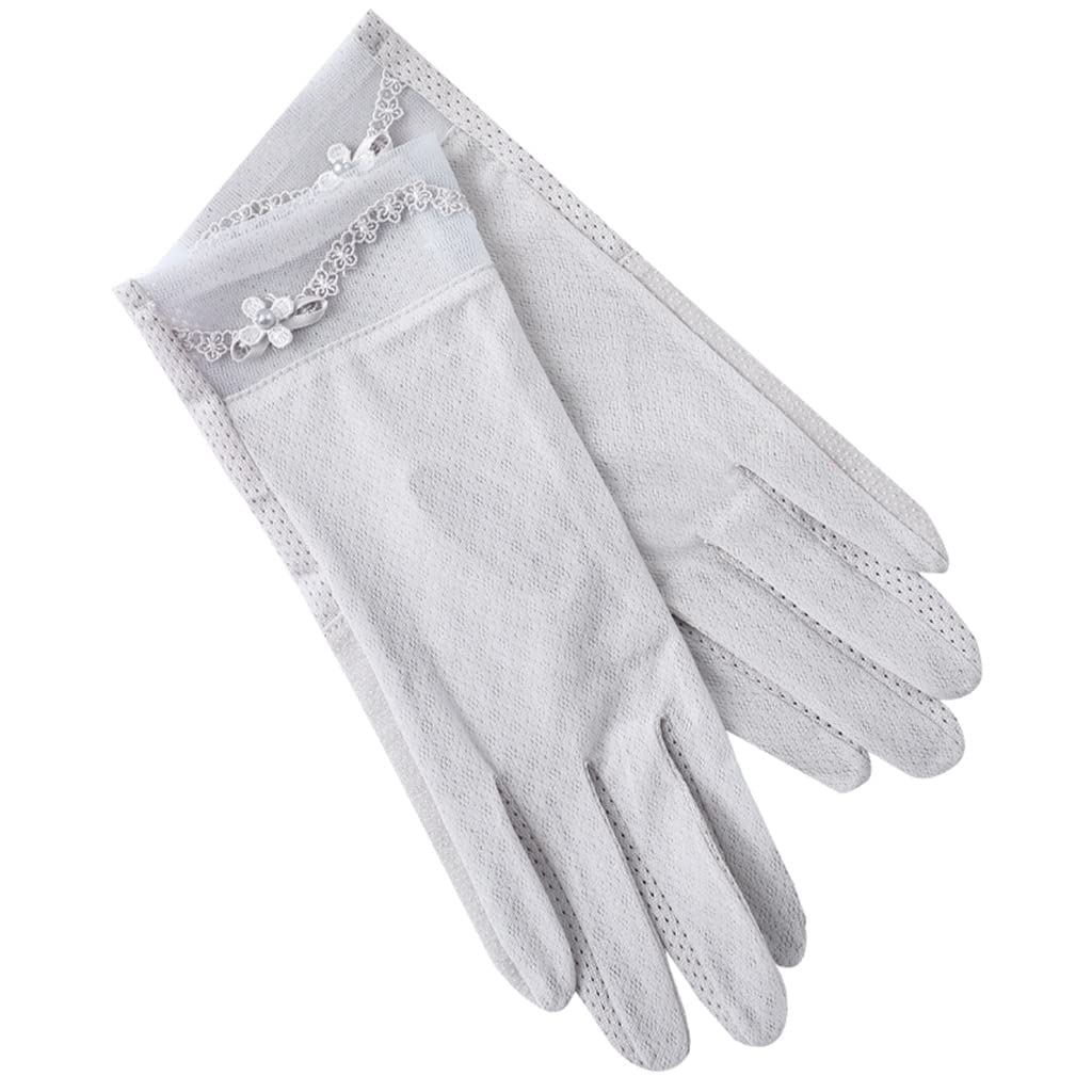 Gloves Women's Lace Thin Section Driving Touch Screen Ice Silk Gloves Elastic Riding Tram