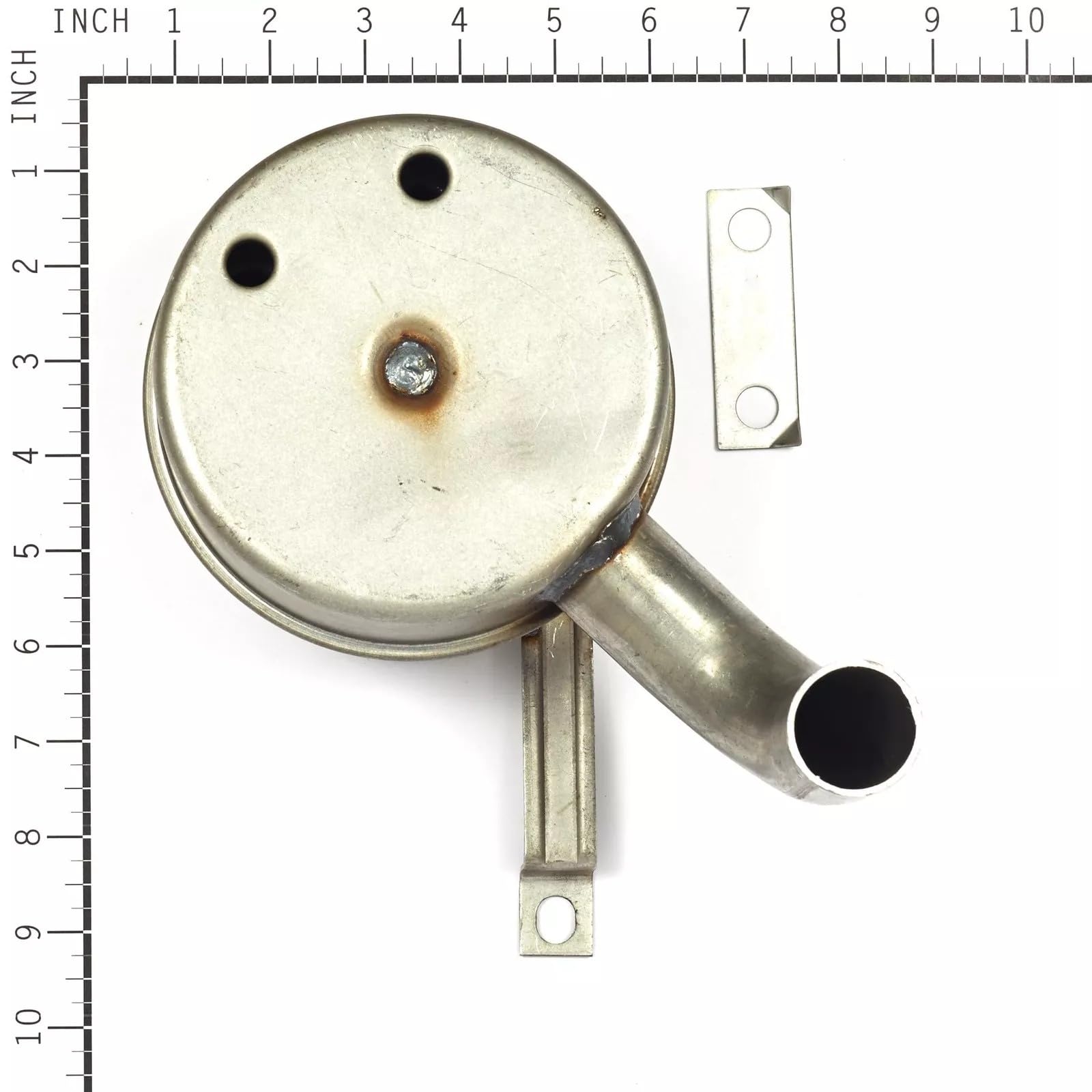 1001717MA Muffler for Briggs & Stratton Model 28/31 E Measures approximately 8.00 x 8.50 x 5.75 inches