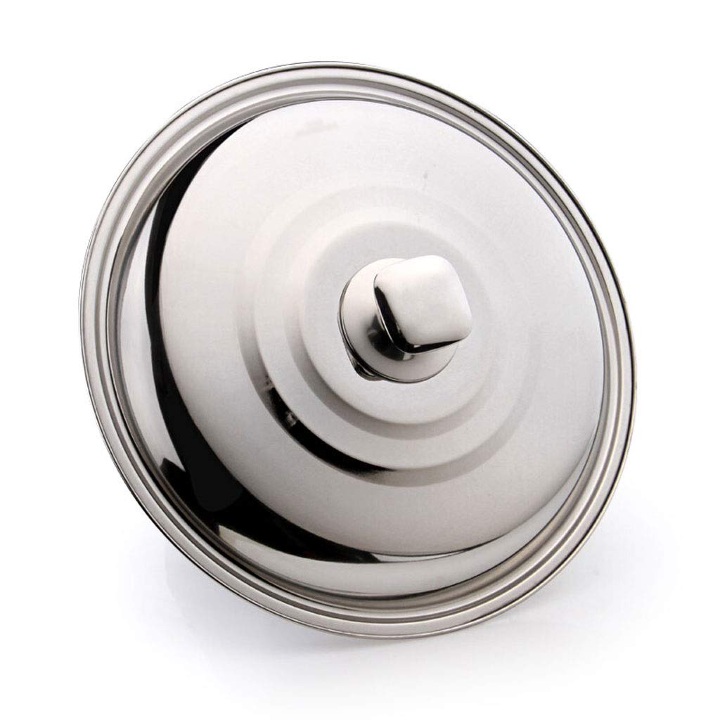 Pfannendeckel Edelstahl Wokdeckel Universal Verdickter Deckel mit Metallgriff Spiegeloberfläche Prozess Leicht zu reinigen Glasdeckel (Größe: 34cm)