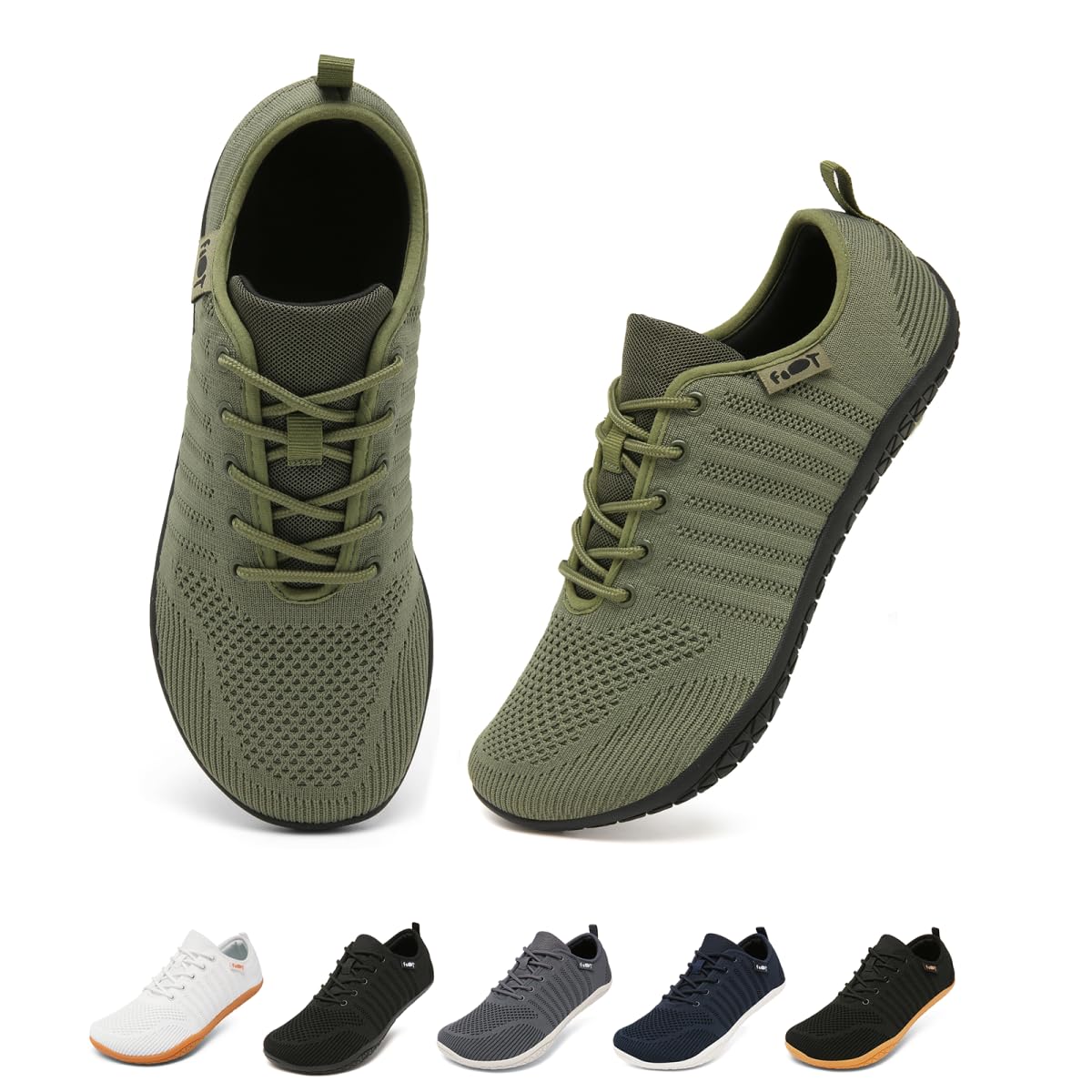Merdoo Zapatos Barefoot Mujer Sneakers Minimalistas Hombre con Punta Ancha Parte Superior Tejida Transpirable Zapatos de Verano 37-45