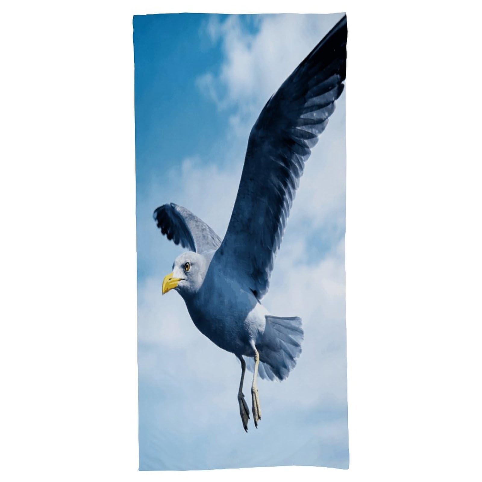 Fodpand Style Seagull Bath Towel, Highly Absorbent & Quick Drying Beach Towel, Compact & Lightweight Pool Towel For Bathroom, Beach, Pool, Gym, Spa, And Hotel Use