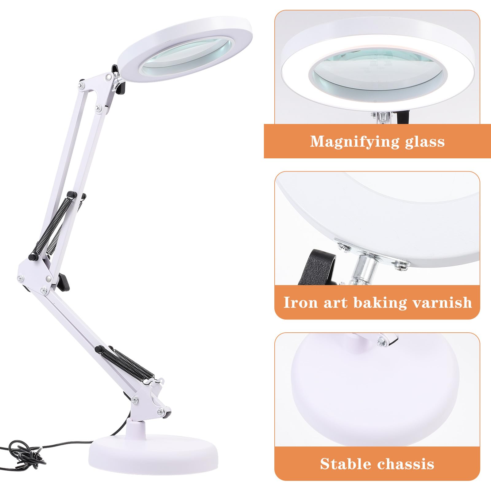 LED Vergrößerungslampe mit 8 Facher Vergrößerung Augenschutz USB Tischlampe Kompakte Nagelkunst und Tattoo Arbeitsleuchte Tragbare LED Leselampe