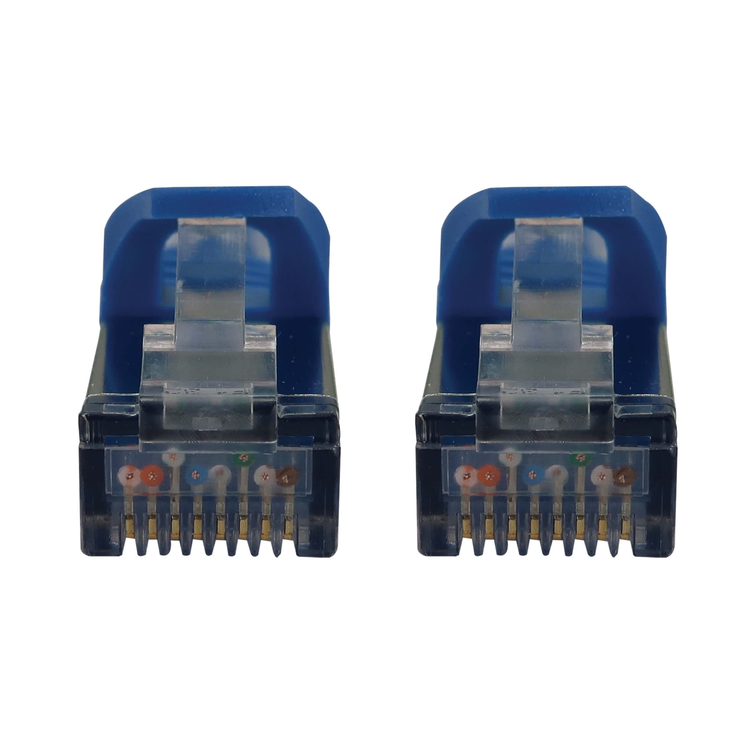 Tripp Lite Cable Ethernet Cat6a 10G, Cable de conexión de Red STP Delgado Moldeado sin enganches (RJ45 M/M), Azul, 7,6 Metros