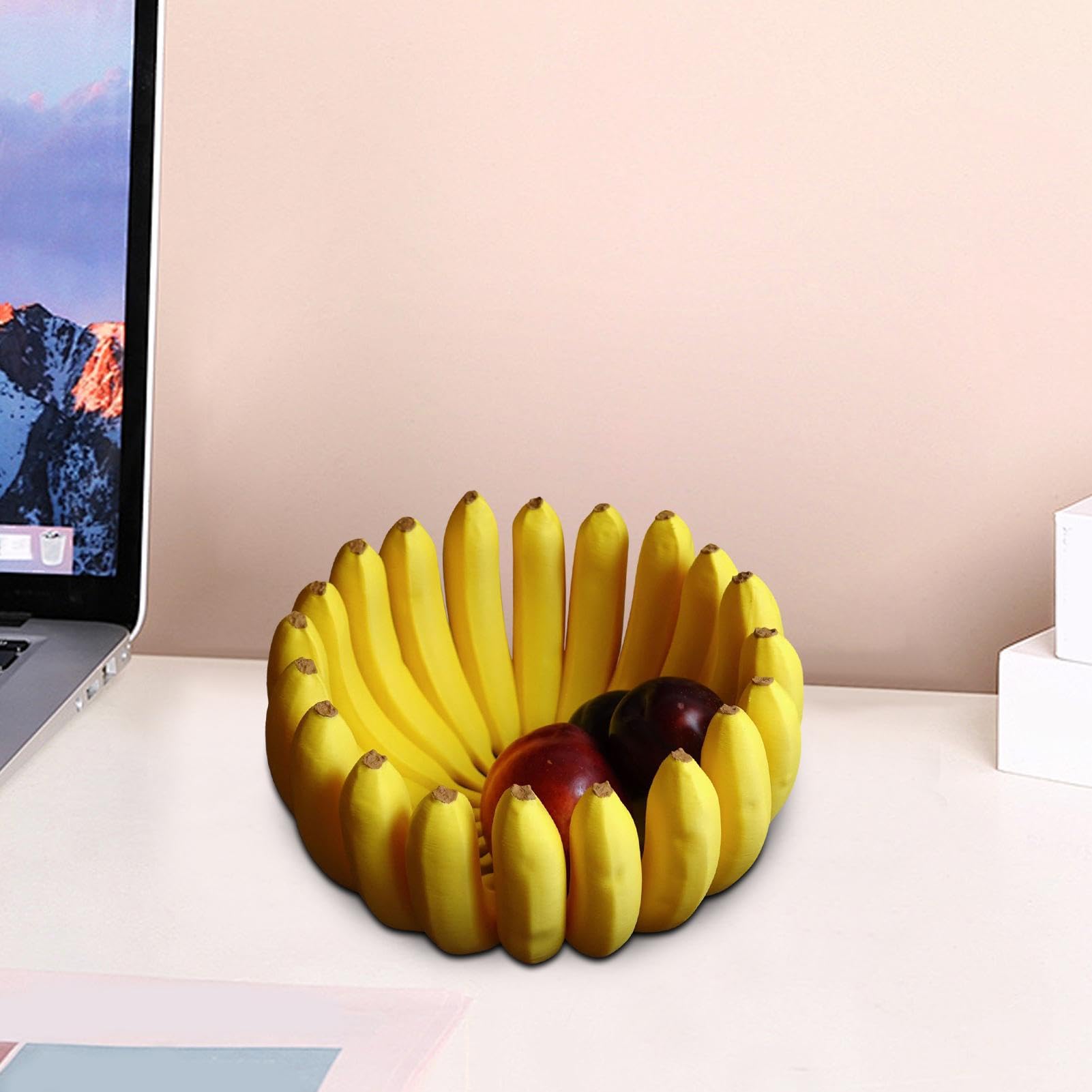 Ciotola a banana stampata in 3D, ciotola decorativa a forma di banana, centrotavola a forma di banana, decorazione da tavolo a forma di banana, 15 x 15 x 9 cm, creativo per banane,