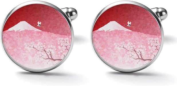 Amazon.com: Japanese Cherry Mount Fuji Cufflinks Funny Cuff Links