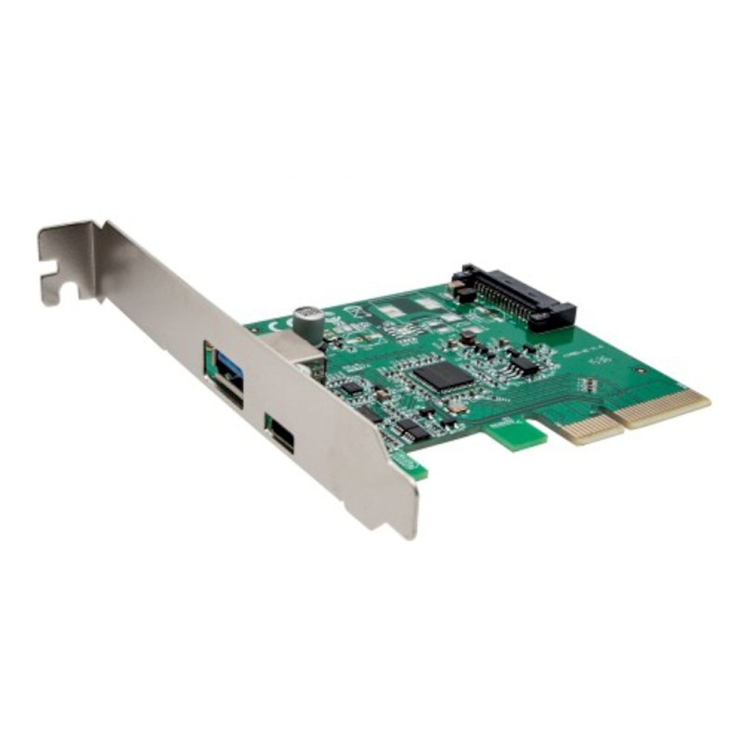 IOCrest USB 3.1 Type C and Type A PCI-e x4 SATA Powered Card ASMedia ASM1142 Chipset,green,SI-PEX20189