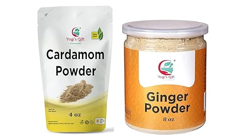 Paquete múltiple Cardamomo en polvo de 4 onzas + polvo de jengibre de 8 onzas por paquete