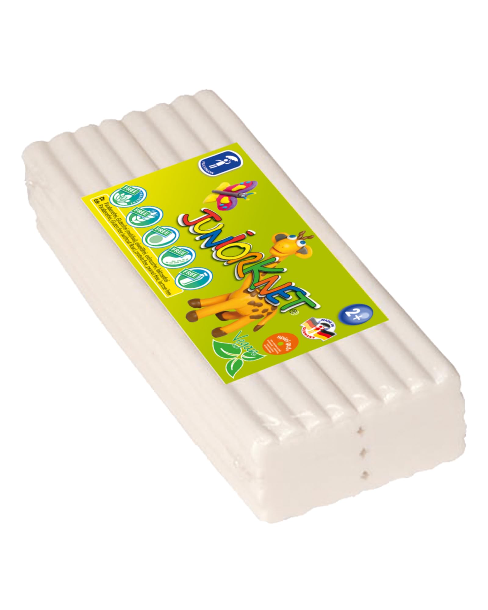Feuchtmann JUNiORKNET Jumbo-Pack in Weiß | 500g weiche Kinderknete im Vorteilspack | vegane glutenfreie Spielknete | Nicht trocknende Knete | ungiftige Modelliermasse | ab 2 Jahren