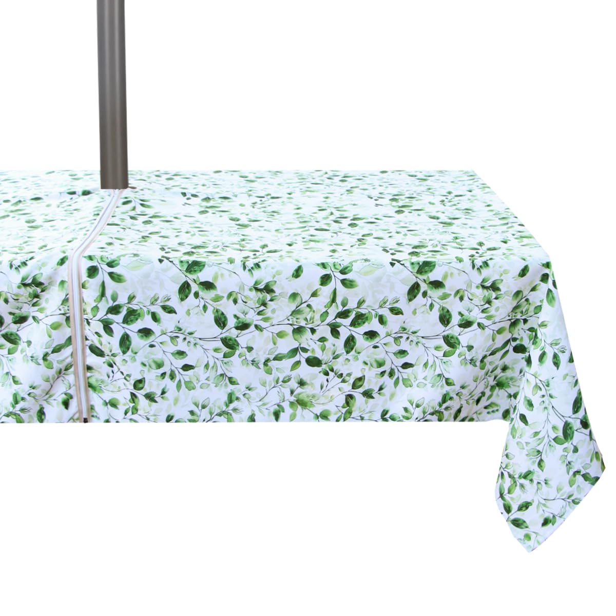 youngseahome Outdoor Tablecloth Water Resistant Polyester Fabric Summer Table Cover with Zipper Umbrella Hole for Picnic/Party/Dinner/Patio Garden (60×84Inch Rectangle,Grass) — image 1