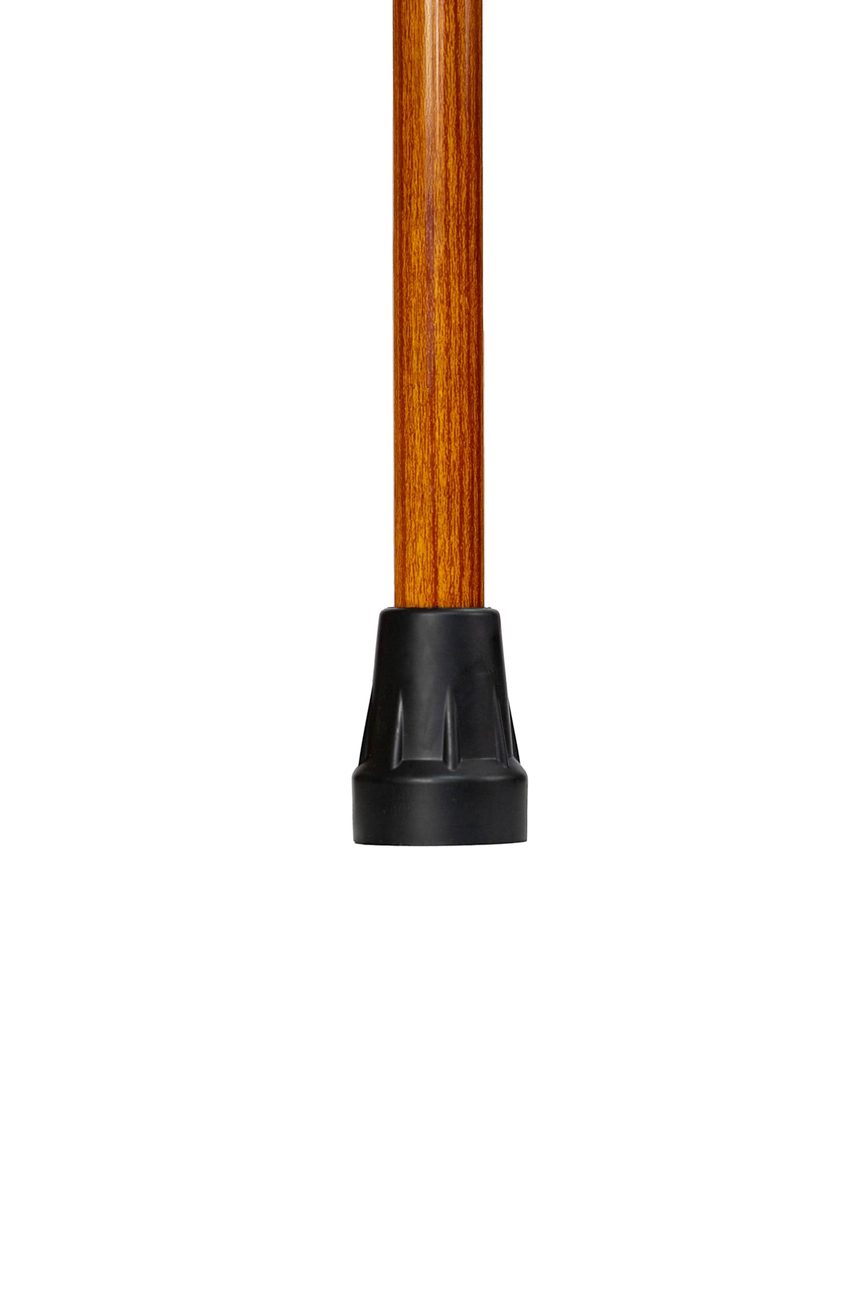 Bastón de Aluminio Extensible Regulable en Altura (74-95cm) con puño de Madera soflamado, contera Antideslizante y Acabado de Madera. Bastón muletilla para Apoyo y Ayuda a Caminar. (402FM)