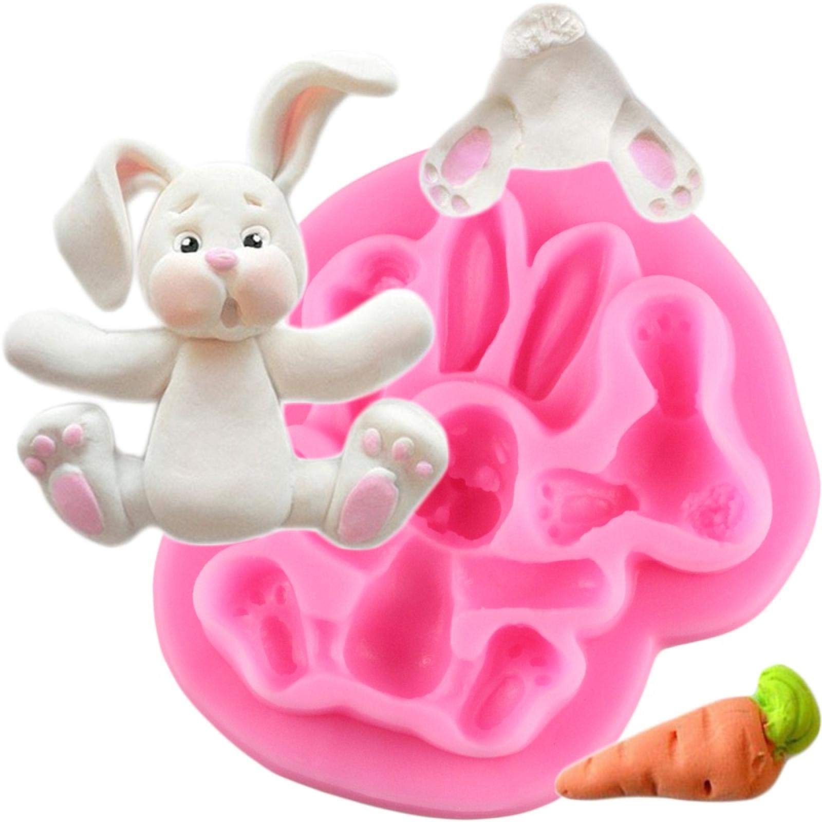 WEIXIANGYU 3D Rabbit Easter Bunny Silicone Kitchen Fondant Molds Cupcake Tools Chocolate Mold Kitchen Accessories