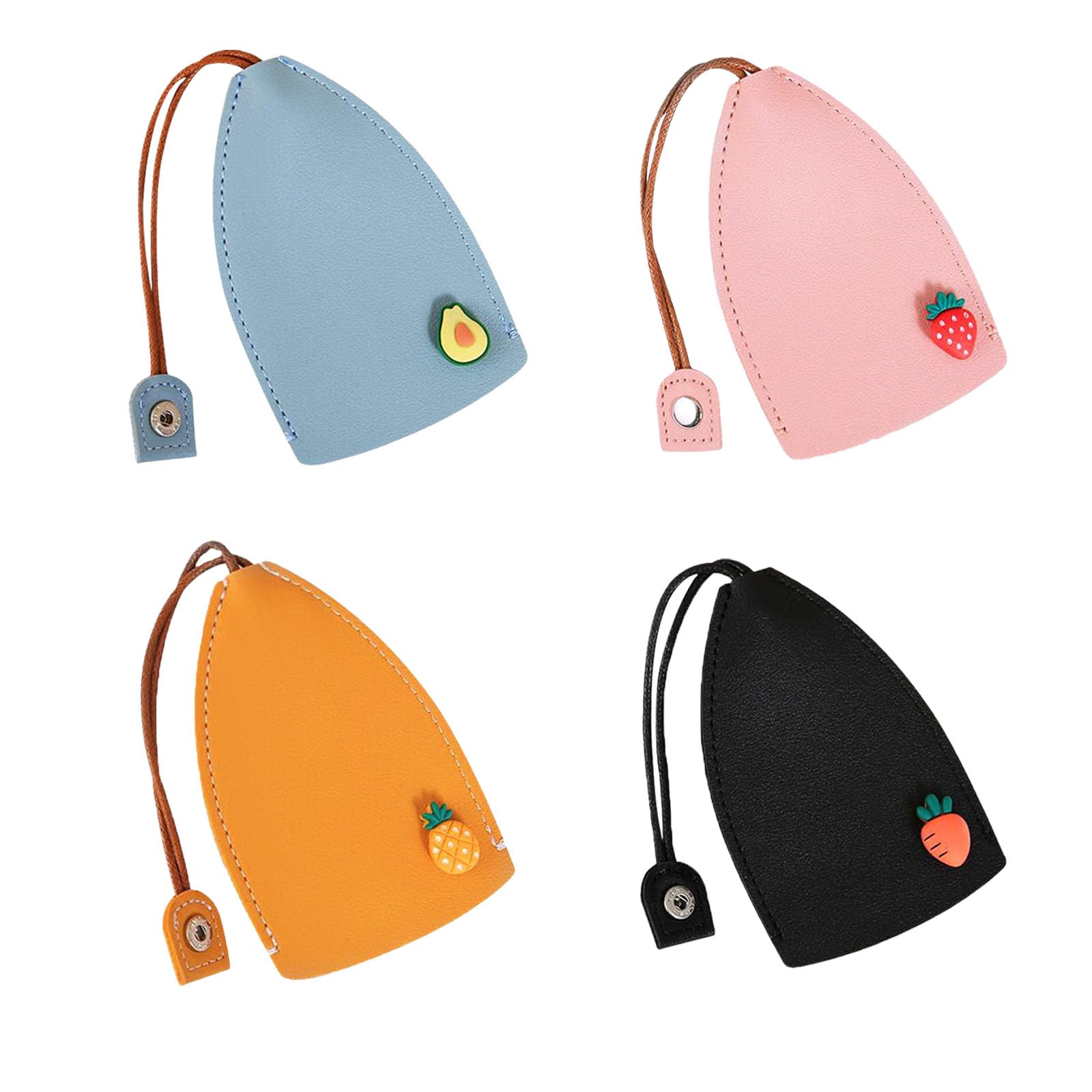 FEXPDLLeather Key Bag Key Adorable Fruit Design Pouches Key Bag Pouch Cute Fruits PU Leather Key Bag Versatile Key Pouches for Organized Storage - Essential Men's Keycases for Everyday Use