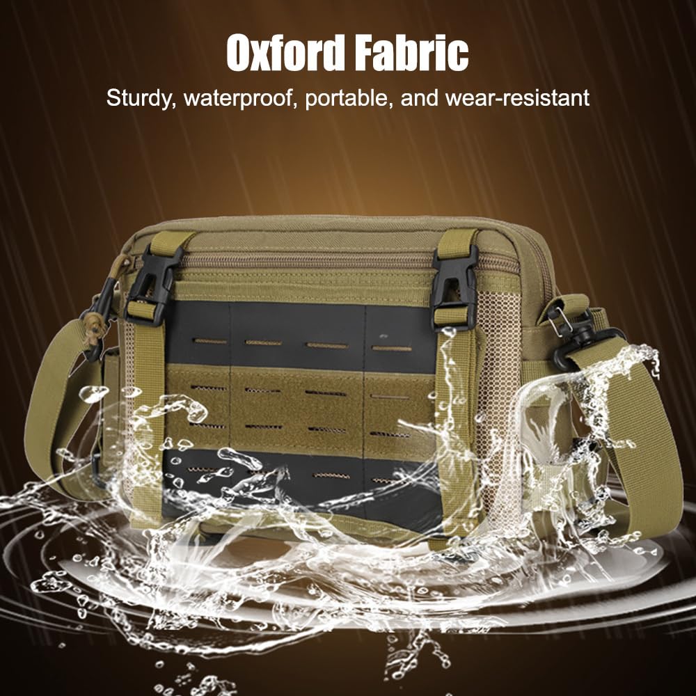 Bolsa táctica de hombro impermeable para señuelos de pesca Molle para camping, escalada, senderismo, viajes, verde, Classique