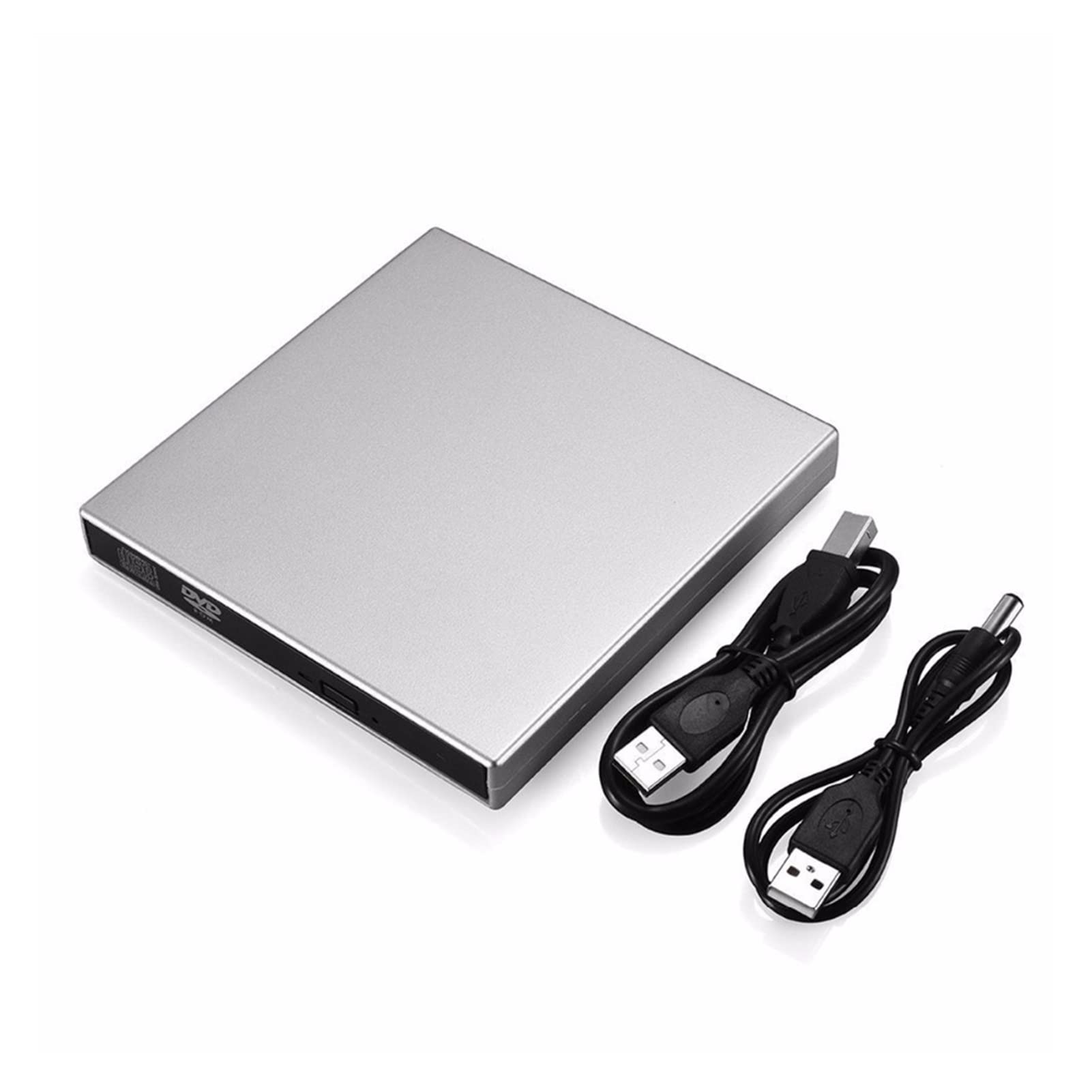 Srebrny cienki USB2.0 DVD CD. Dysk zewnętrzny z wytrzymałym plastikowym palenia czytnik nagrywarka Combo Pisarz Rejestrator do laptopa Przenośny