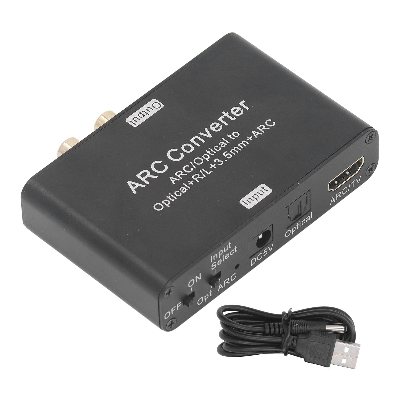 WALFRONT Digital to Analog Audio Converter 192KHZ Optical to Stereo Adapter for TV 5.1 Channel Volume Control Multiple Input Stereo Headphone Port DC5V