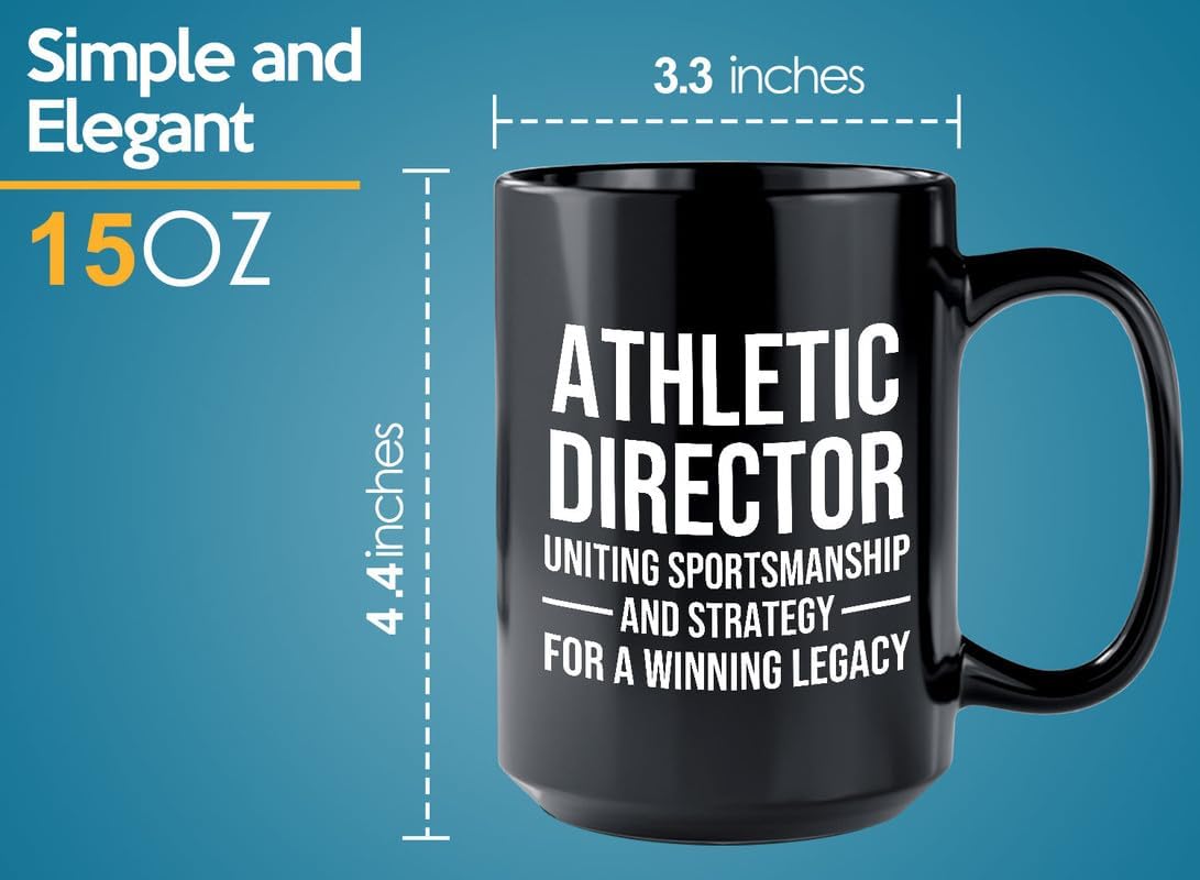 Bubble Hugs Athletic Director Coffee Mug 15oz Black - Uniting Sportsmanship - Athletic Director Gifts Athletic Trainer Gifts Athletic Gifts For Women
