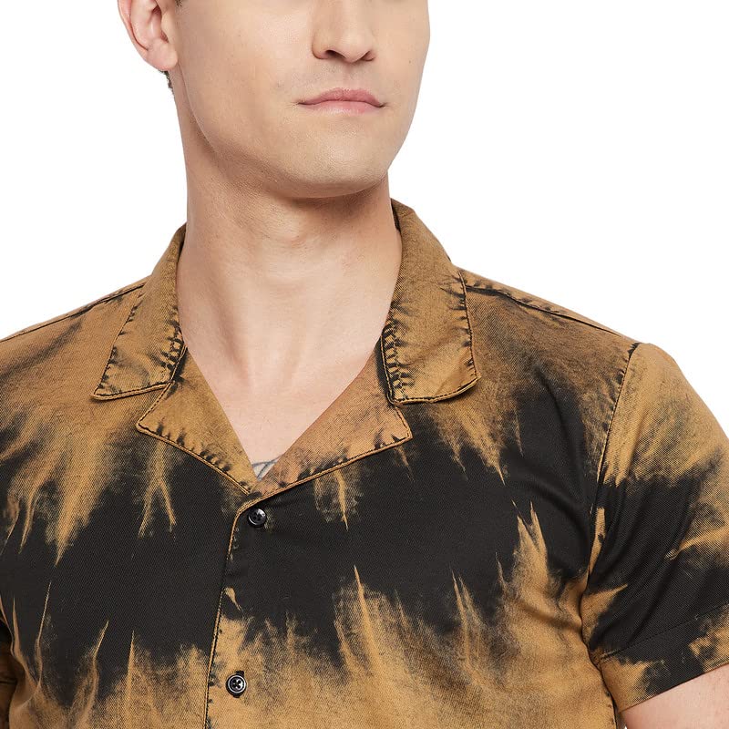 Buy FUGAZEE Men's Brown Tie & Dye Cuban Shirt & Shorts Combo Set with Matching Socks at Amazon.in