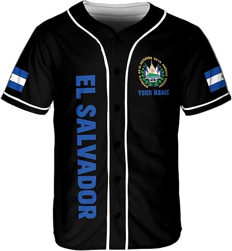 Miniatura 2 de Parvii Camiseta de béisbol personalizada de El Salvador Orgulloso, camiseta de El Salvador, camiseta de El Salvador, Jersey de El Salvador para