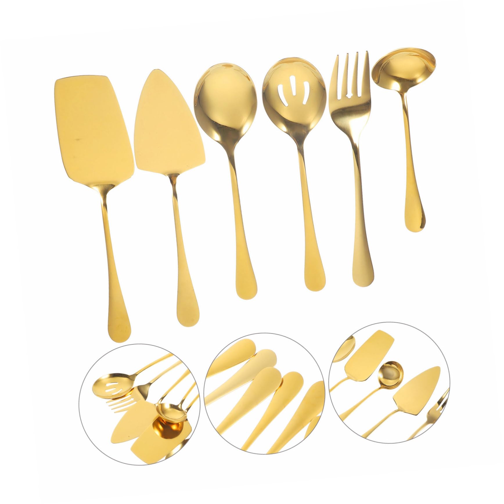 Zerodeko Ustensiles de Service Acier Inoxydable de Couverts avec Pelle à Tarte Spatule à Gâteau et Pelle à Fromage pour Buffet et Maison