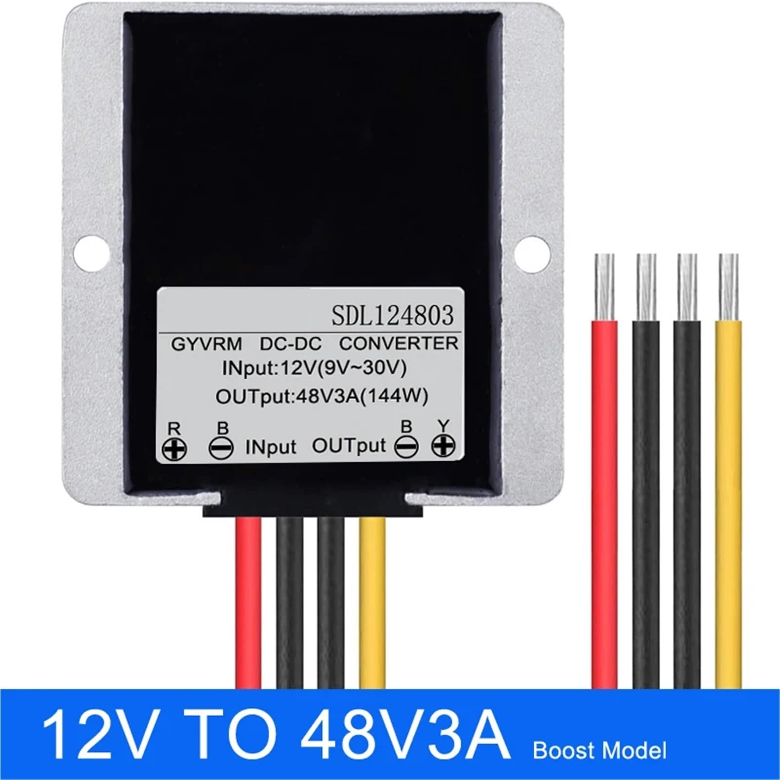 DC-DC Booster 24V to 48V Step Up Converter 12V to 48V 1A 2A 3A 5A 6A Boost Converter 12V(9-30V) to Step Up DC DC Boost Module(12V to 48V 3A)