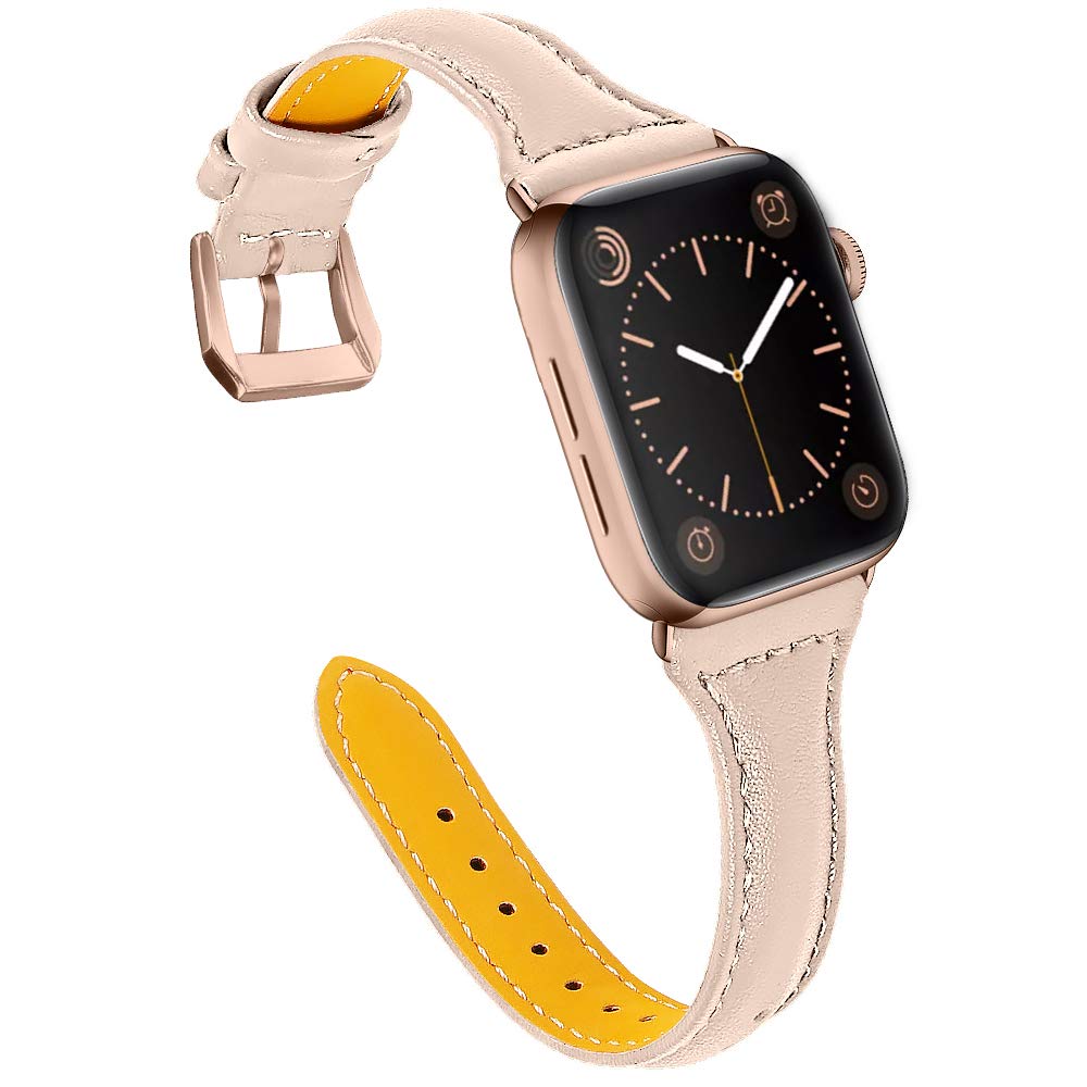 Leather Bands Compatible Apple Watch Bands For Women 38mm 40mm 41mm 42mm 44mm 45mm 46mm 49mm, Top Grain Leather Band Replacement Strap for iWatch Ultra SE SE2 Series 11 10 9 8 7 6 5 4 3 2 1
