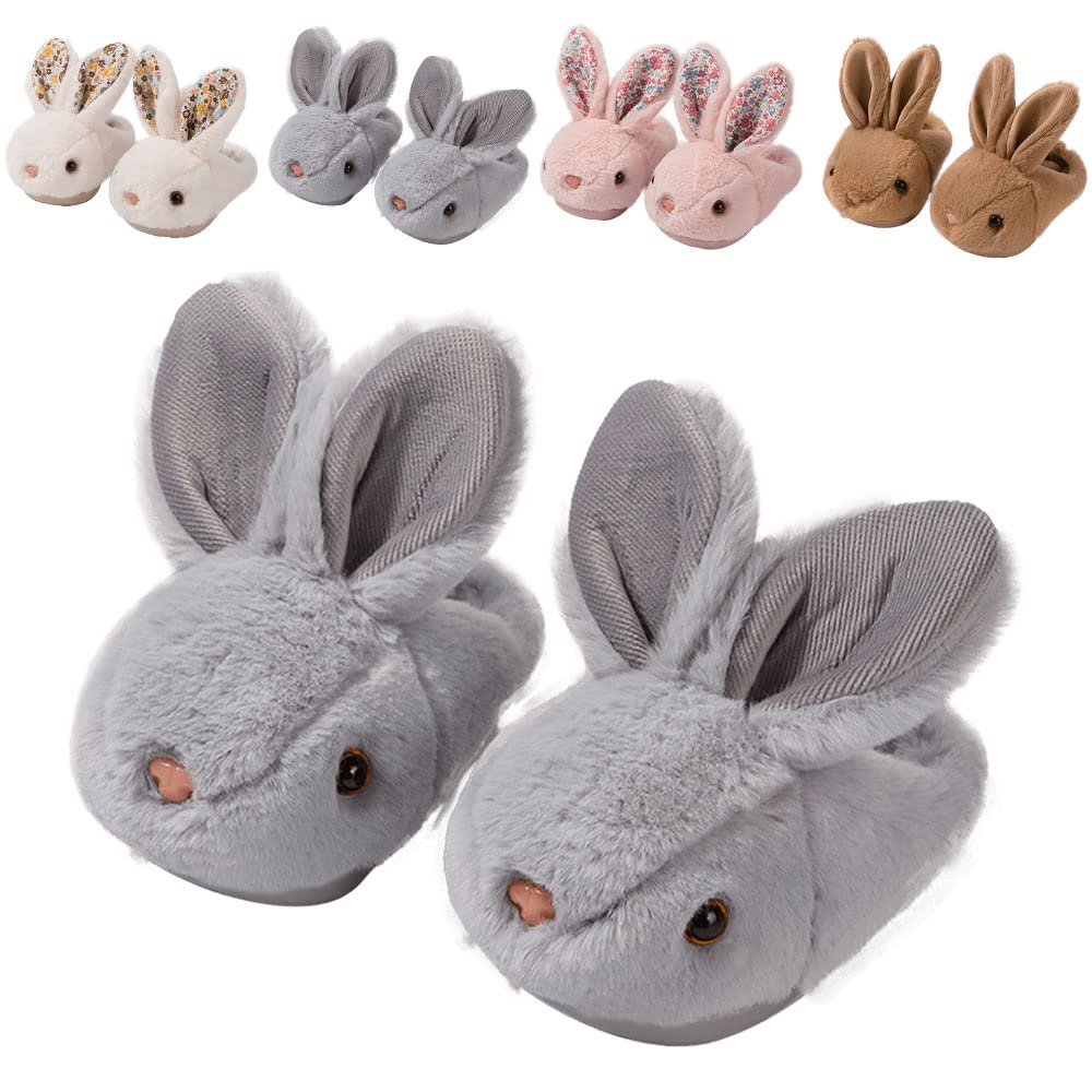 Fadezar Toddler Rabbit Winter Slippers - Soft Plush Indoor Bunny Slippers for Girls & Boys