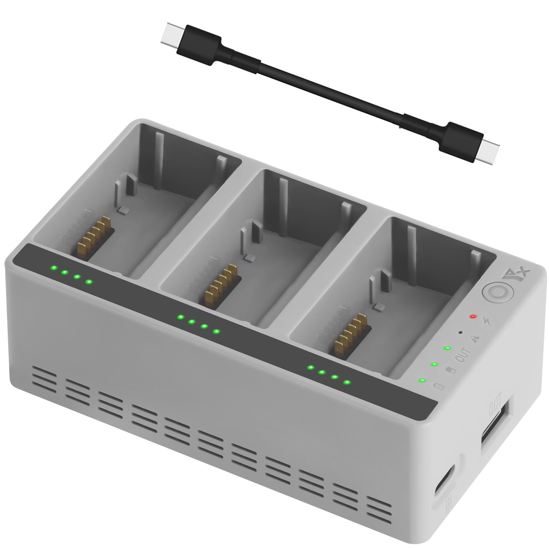 Hub di ricarica a due vie per DJI LITO X1 / LITO 1, caricabatterie rapido Case Station Battery Manager con cavo di ricarica compatibile con batteria LITO Drone, carica 3 batterie in soli 68 minuti
