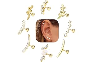 8-Piece Cool Cartilage Earring Set: Style Your Ears with Elegance