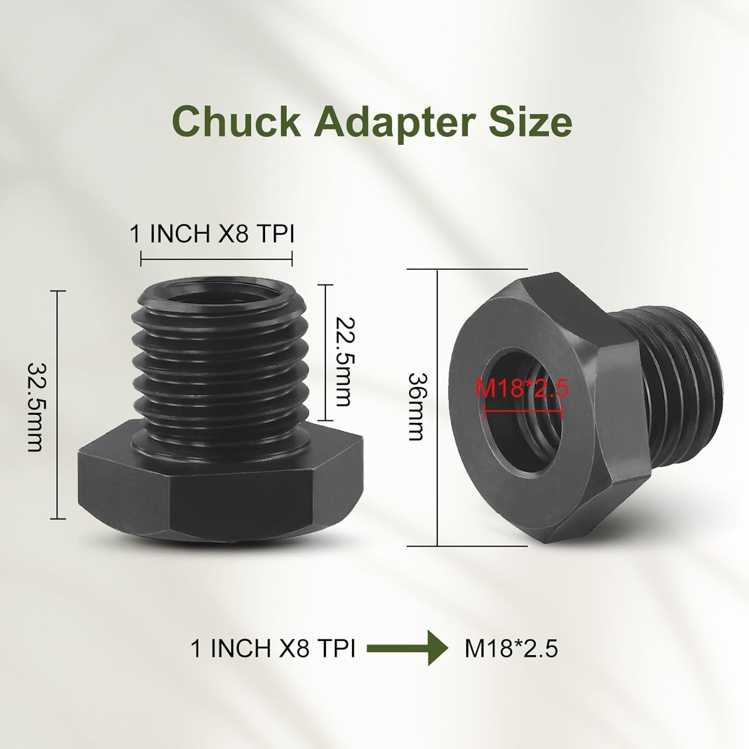 Adapter wrzeciona do tokarki do obróbki drewna konwertuj 33 x 3,5 mm na 18 x 1,5 mm gwint uchwytu adapter śruba do tokarki drewna akcesoria do narzędzi tokarskich
