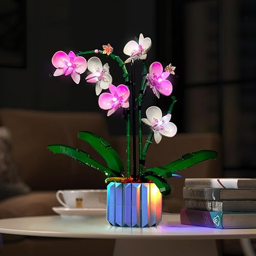 Miniatura 5 de Kit de luz mejorado para Lego Orchid - Juego de construcción de plantas artificiales, compatible con Lego 10311 (modelo no incluido)