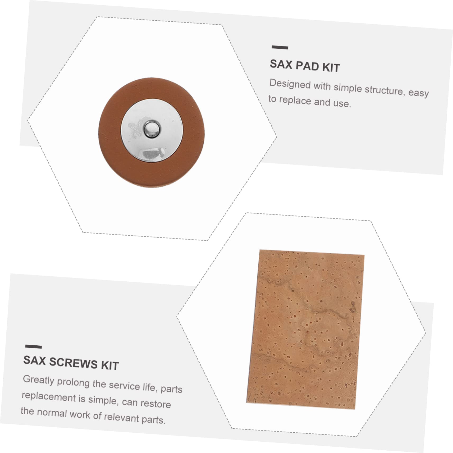 Mikinona Kit di Riparazione per Sax Alto Cuscinetti in Plastico e Metallo, Set Facile da Usare per Musicisti e Appassionati di Sax