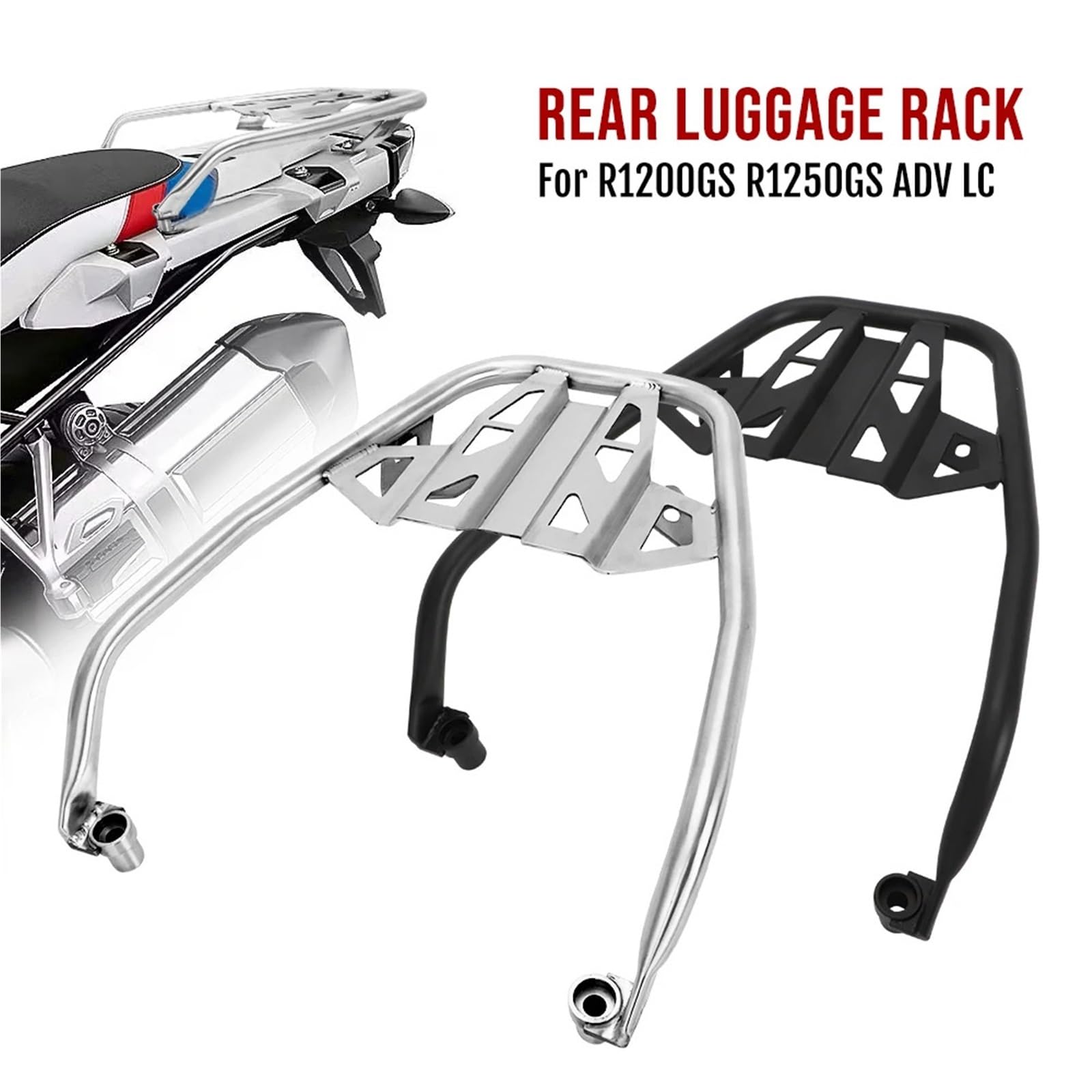 Uchwyt Topcase Pasuje do BMW R1200GS R1250GS LC ADV R1200GS 1250 GS Adventure Motocykle bagażnik motocyklowy Wspornik(Silver)