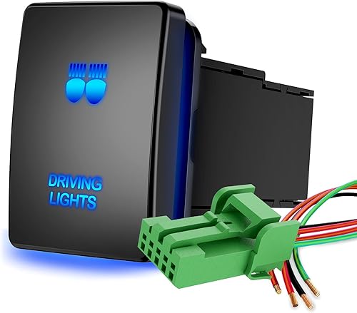 Miniatura 54 de Nilight Interruptor de botón de encendido y apagado de 12 V con kit de cable conector, 1.28 x 0.87 pulgadas, repuesto para Toyota Sequoia Highlander