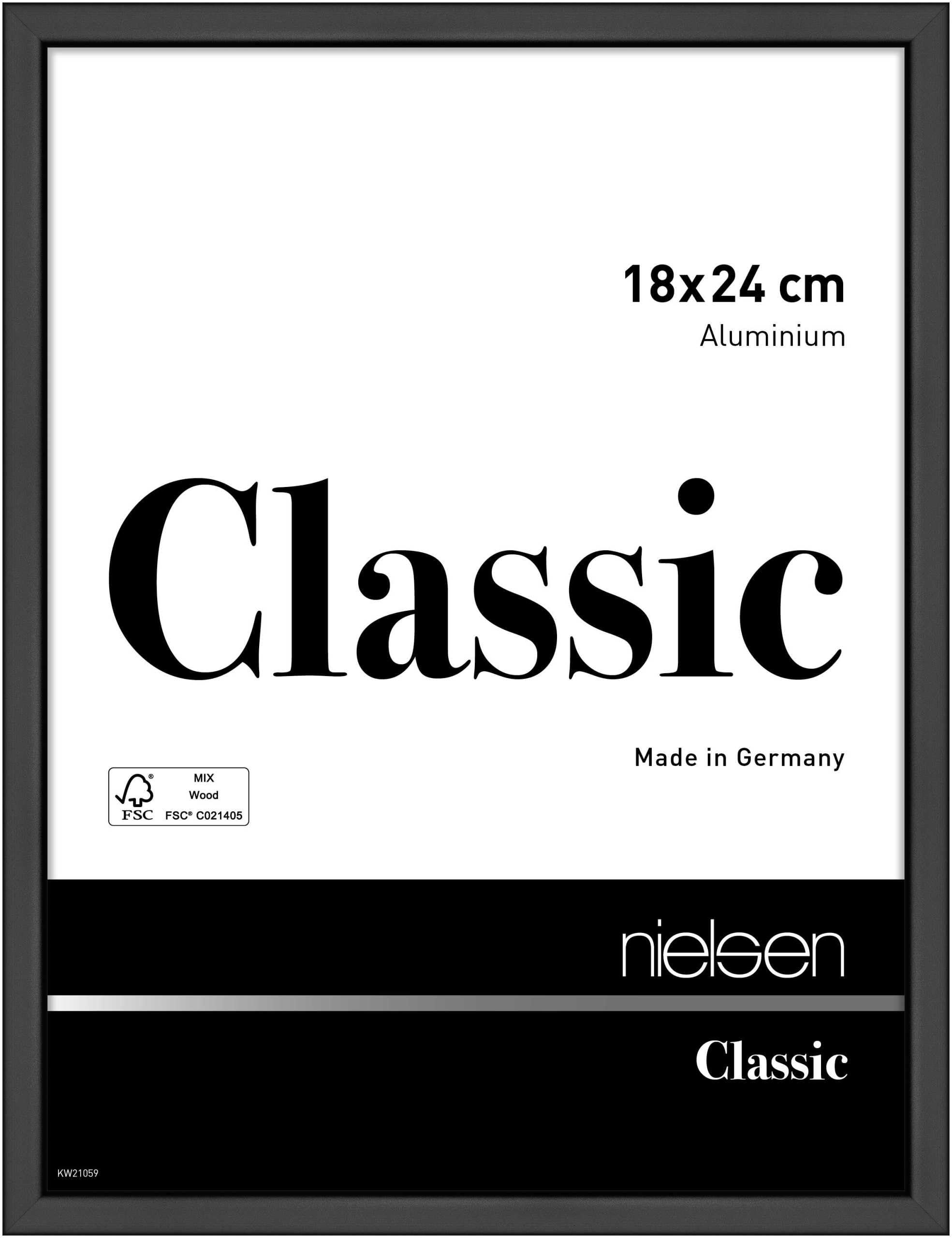 nielsen aluminium picture frame Classic, 18x24 cm, frosted black โ image 1